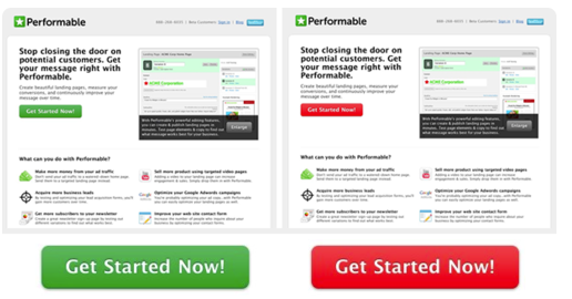 Red and green button A/B test