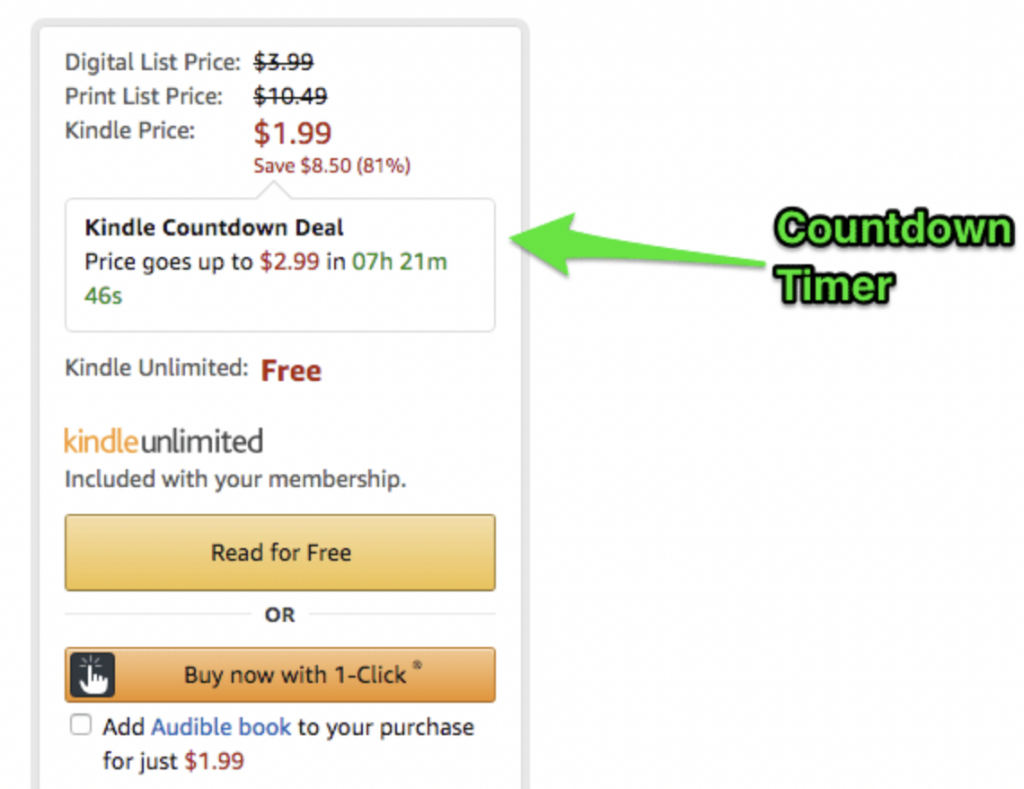 Amazon - FOMO countdown Kindle